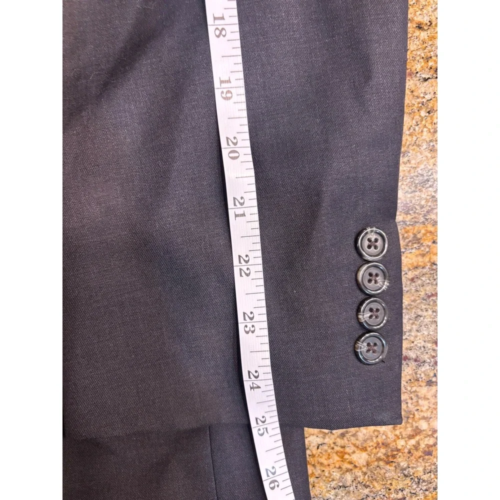 Ralph Lauren Mens 44R Wool Blazer Charcoal Grey‎ 3 Button Sport Coat Canada Made